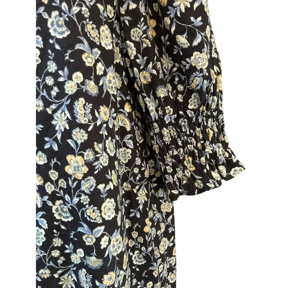 NWT Sara Campbell Black Floral Aria Dress Medium Cottagecore Loose Fit Prairie - Picture 3 of 7
